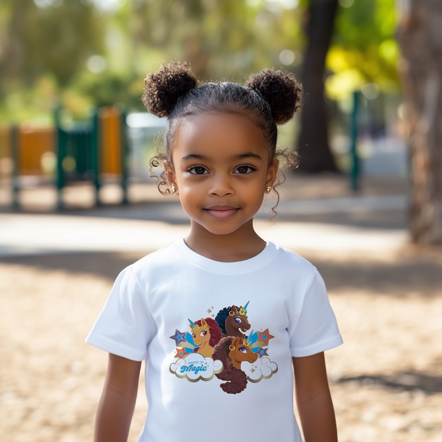 Afro Unicorn “Made of Magic” Trio Design T-Shirt (Creator Uploaded)
