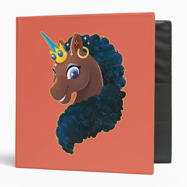 Afro Unicorn | Magical 3 Ring Binder (Front/Inside)