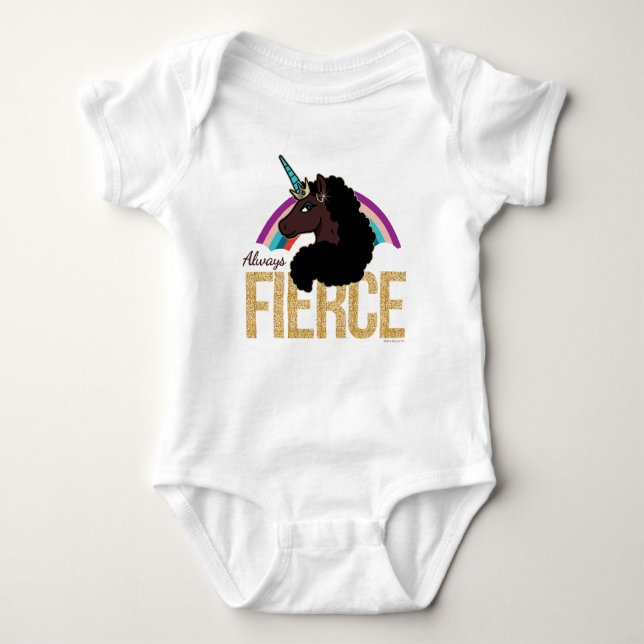 Afro Unicorn | Magical - Always Fierce Baby Bodysuit (Front)