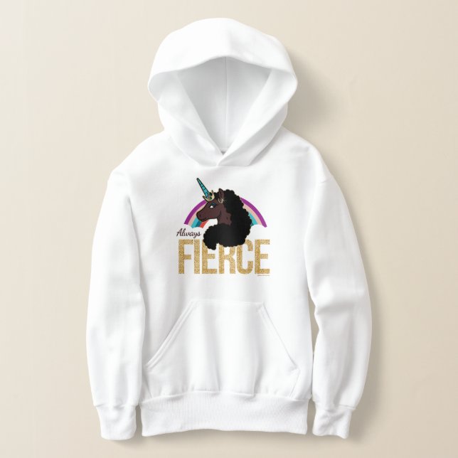 Afro Unicorn | Magical - Always Fierce Hoodie (Laydown)
