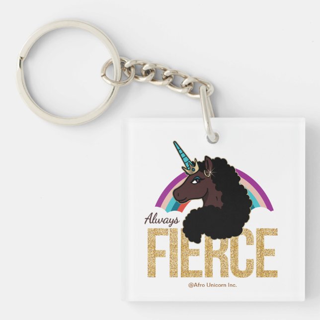 Afro Unicorn | Magical - Always Fierce Keychain (Front)