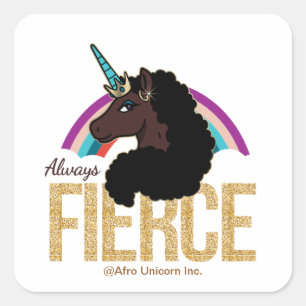Afro Unicorn Magical - Always Fierce Square Sticker