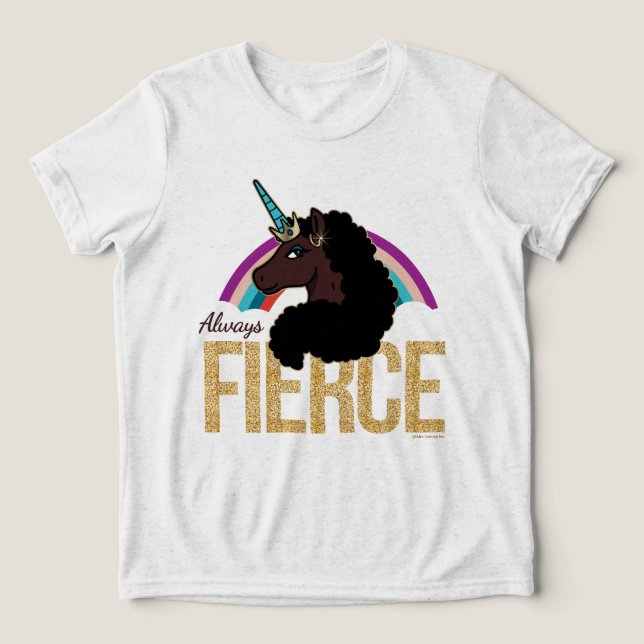 Afro Unicorn | Magical - Always Fierce Tri-Blend Shirt (Design Front)