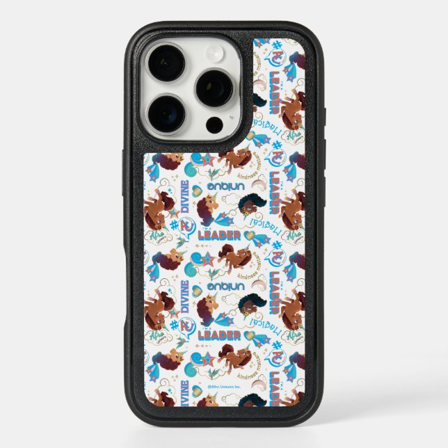 Afro Unicorn Magical Empowering Pattern Otterbox iPhone Case (Back)