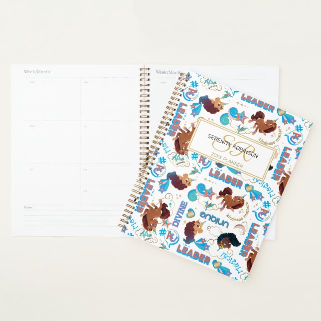 Afro Unicorn Magical Empowering Pattern Planner (Display)