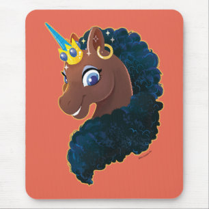 Afro Unicorn Magical Mouse Pad