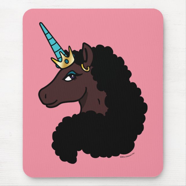 Afro Unicorn | Magical Mouse Pad (Front)