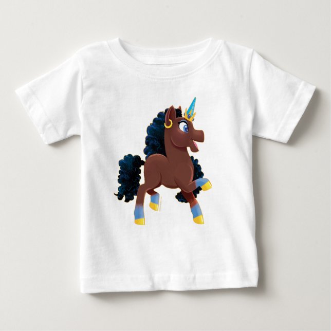 Afro Unicorn | Magical Prancing Baby T-Shirt (Front)