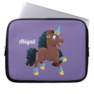 Afro Unicorn Magical Prancing Laptop Sleeve