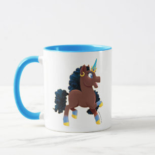 Afro Unicorn Magical Prancing Mug