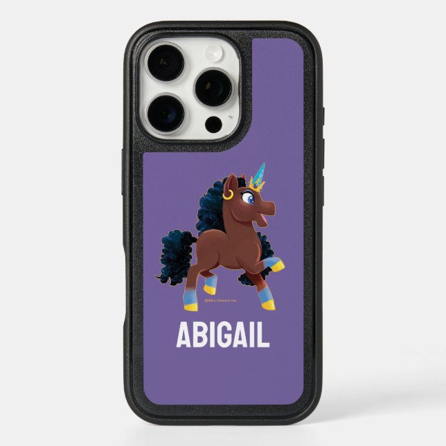 Afro Unicorn | Magical Prancing Otterbox iPhone Case (Back)