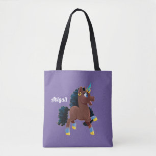 Afro Unicorn   Magical Prancing Tote Bag