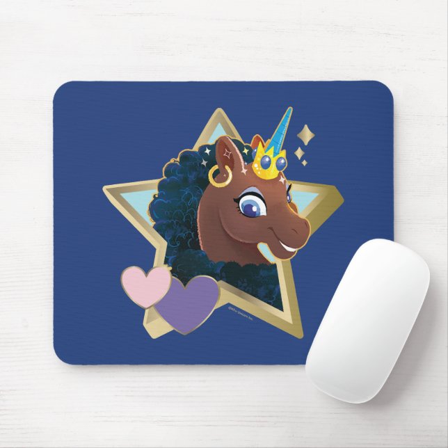Afro Unicorn Magical Star Mouse Pad (With Mouse)