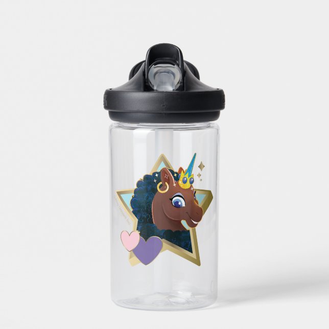 Afro Unicorn Magical Star Water Bottle (Front)