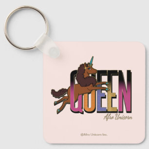 Afro Unicorn Queen Design Keychain