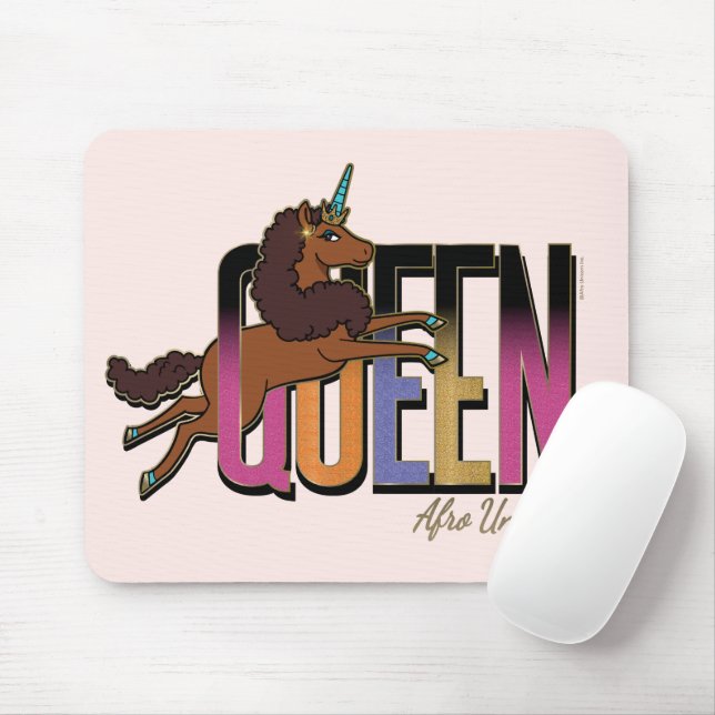 Afro Unicorn Queen Design Mouse Pad (With Mouse)
