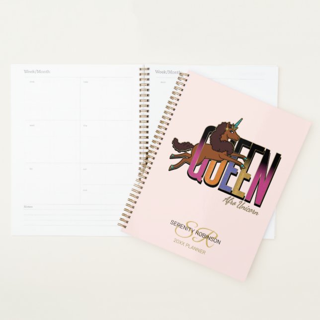 Afro Unicorn Queen Design Planner (Display)