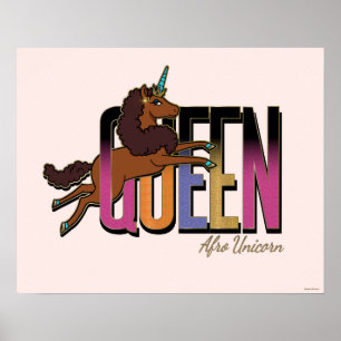 Afro Unicorn Queen Design Poster