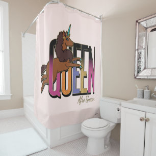 Afro Unicorn Queen Design Shower Curtain