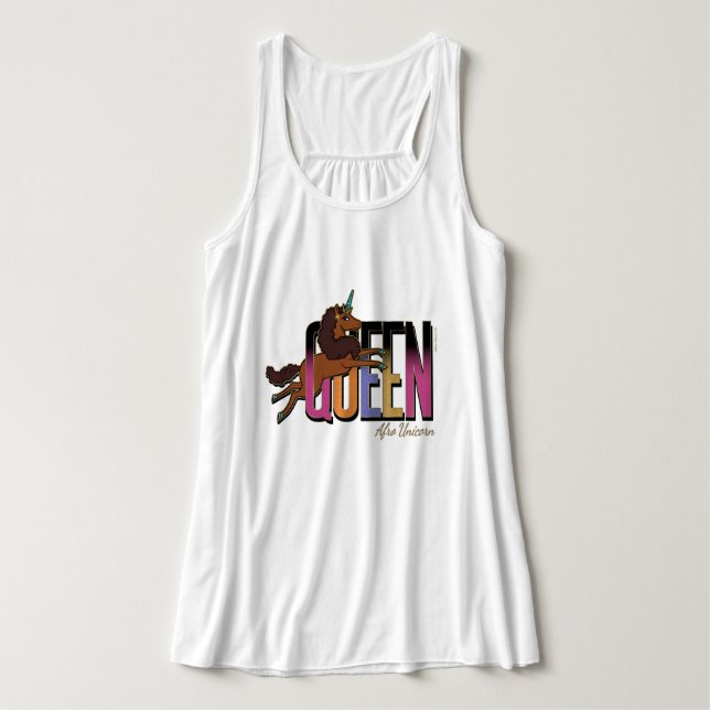 Afro Unicorn Queen Design Tank Top (Design Front)