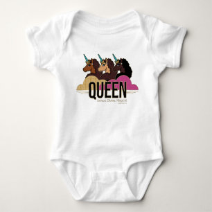Afro Unicorn Queen Trio Design Baby Bodysuit