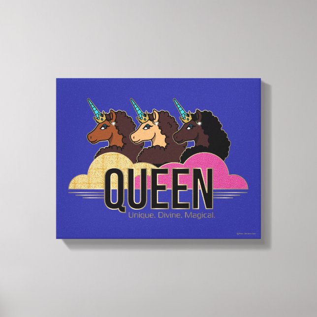 Afro Unicorn Queen Trio Design Canvas Print (Front)