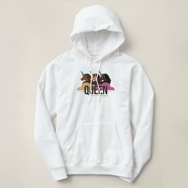 Afro Unicorn Queen Trio Design Hoodie (Design Front)