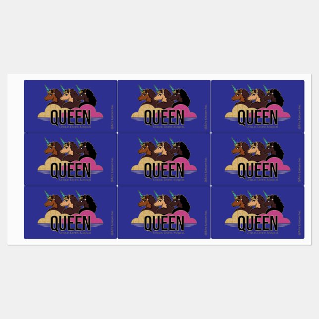 Afro Unicorn Queen Trio Design Labels (Sheet)
