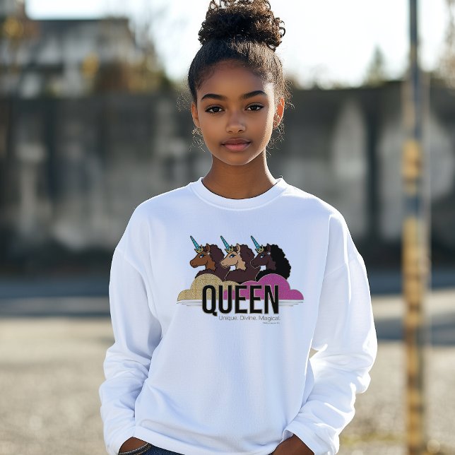 Afro Unicorn Queen Trio Design T-Shirt (Creator Uploaded)