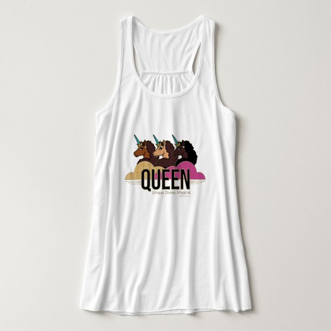Afro Unicorn Queen Trio Design Tank Top (Design Front)
