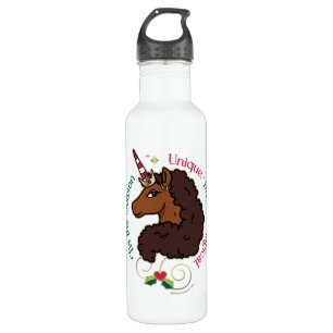 Afro Unicorn 'Tis the Season Holiday Unicorn Stainless Steel Water Bottle