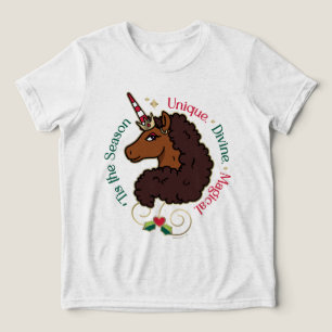 Afro Unicorn 'Tis the Season Holiday Unicorn Tri-Blend Shirt