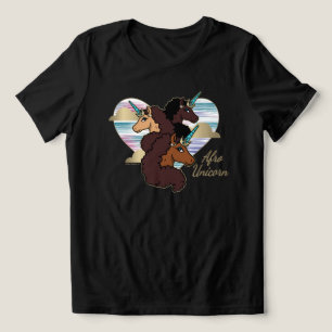 Afro Unicorn Trio Heart Design Tri-Blend Shirt