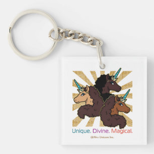 Afro Unicorn Trio: Unique, Divine, and Magical Keychain