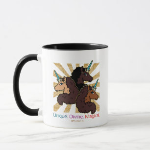 Afro Unicorn Trio: Unique, Divine, and Magical Mug