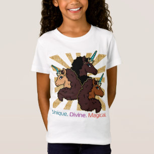 Afro Unicorn Trio: Unique, Divine, and Magical T-Shirt