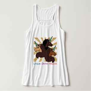 Afro Unicorn Trio: Unique, Divine, and Magical Tank Top