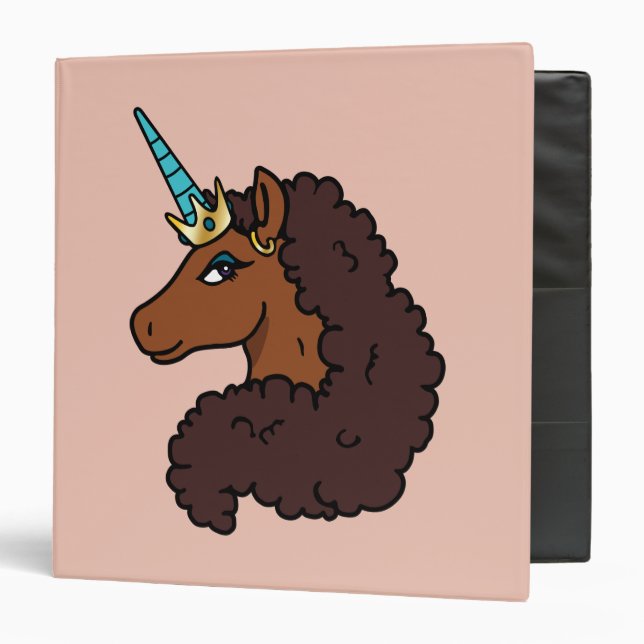 Afro Unicorn | Unique 3 Ring Binder (Front/Inside)