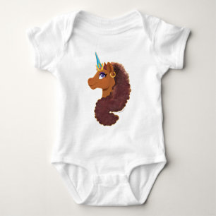 Afro Unicorn   Unique Baby Bodysuit