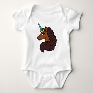 Afro Unicorn Unique Baby Bodysuit