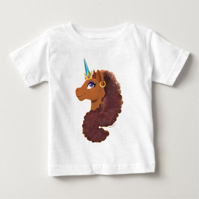 Afro Unicorn | Unique Baby T-Shirt (Front)