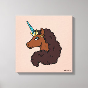 Afro Unicorn Unique Canvas Print