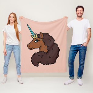 Afro Unicorn   Unique Fleece Blanket