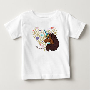 Afro Unicorn Unique Heart Design Baby T-Shirt