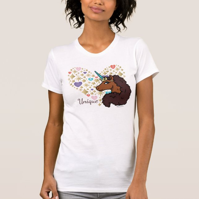 Afro Unicorn | Unique Heart Design T-Shirt (Front)