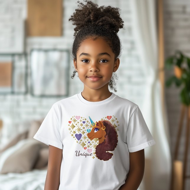Afro Unicorn | Unique Heart Design T-Shirt (Creator Uploaded)