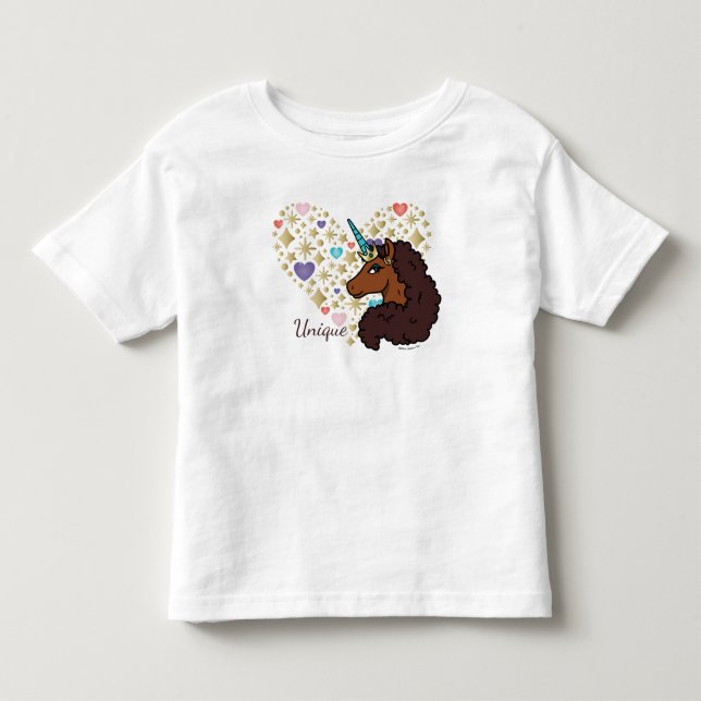 Afro Unicorn | Unique Heart Design Toddler T-shirt (Front)