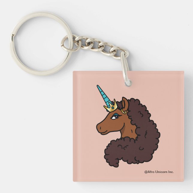 Afro Unicorn | Unique Keychain (Front)