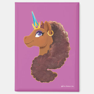 Afro Unicorn   Unique Magnet