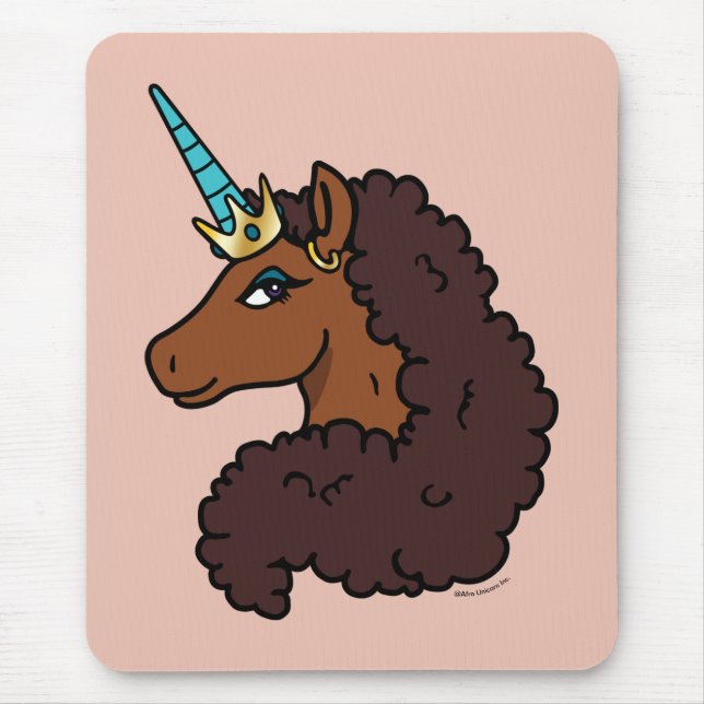 Afro Unicorn | Unique Mouse Pad (Front)